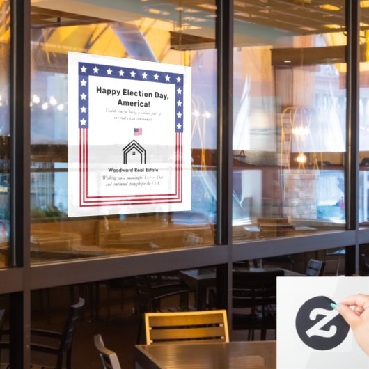 アメリカ大統領選挙の当日 | 不動産オフィスの装飾 ウィンドウサイン (レストラン窓)