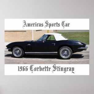 アメリカ大陸のスポーツの車1966コルベットのアカエイ ポスター