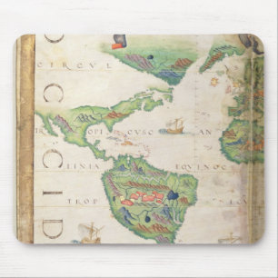 アメリカ大陸の世界地図1565年からの詳細 マウスパッド