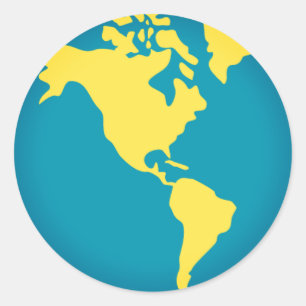アメリカ大陸の世界Emoji ラウンドシール