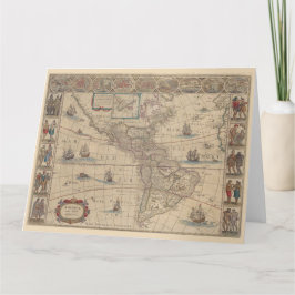 アメリカ大陸の初期の地図ヒストリックアート カード