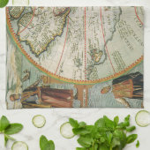 アメリカ大陸の古地図、テオドール・ド・ブリによる「旧世界地図」 キッチンタオル (折り畳み)