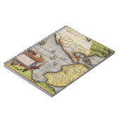 アメリカ大陸の古地図、1570年 ノートブック (左側)