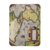 アメリカ大陸の古地図、1570年 マグネット (縦)