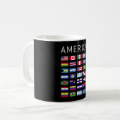 アメリカ大陸の国旗 アメリカ大陸の国旗デザイン コーヒーマグカップ (正面左)