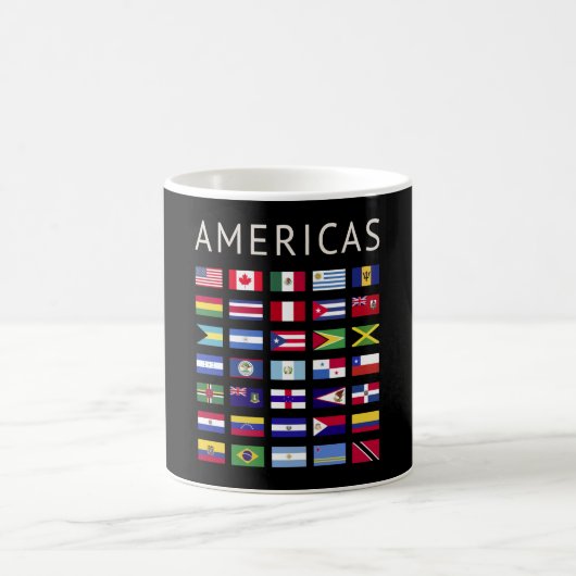 アメリカ大陸の国旗 アメリカ大陸の国旗デザイン コーヒーマグカップ (中央)