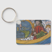 アメリカ大陸の地図と探検家アメリゴ・ヴェスプッチ キーホルダー (裏面)