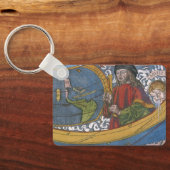 アメリカ大陸の地図と探検家アメリゴ・ヴェスプッチ キーホルダー (裏面)