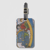 アメリカ大陸の地図上のアメリゴ・ヴェスプッチ ラゲッジタグ (正面縦)