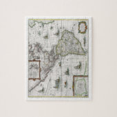 アメリカ大陸の地図、1631年(着色された版木、銅版、版画) ジグソーパズル (縦)