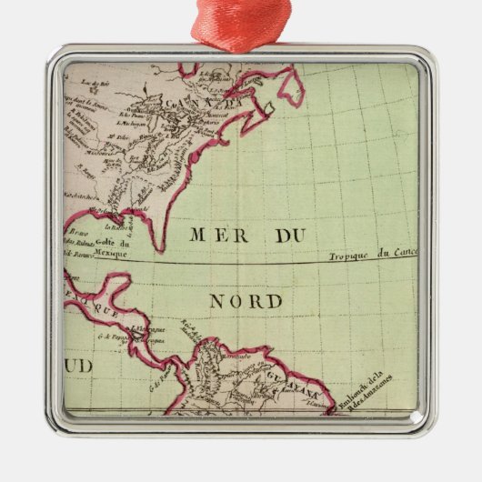 アメリカ大陸の川そして山 メタルオーナメント (正面)