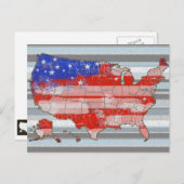 アメリカ大陸の愛国地図 ポストカード (正面/裏面)