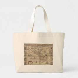 アメリカ大陸の歴史地図 ラージトートバッグ