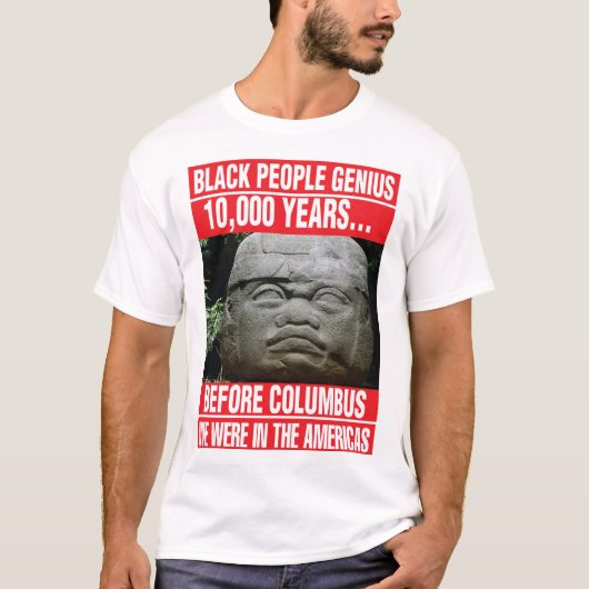 アメリカ大陸の黒人の天才OLMEC Tシャツ (正面)