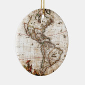 アメリカ大陸古地図 セラミックオーナメント (右)