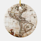 アメリカ大陸古地図 セラミックオーナメント (裏面)