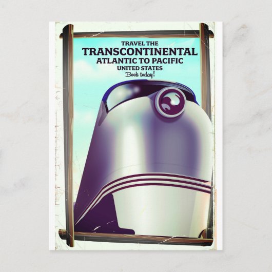 アメリカ大陸横断鉄道。 ポストカード (正面)