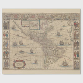 アメリカ大陸歴史地図 ラッピングペーパー