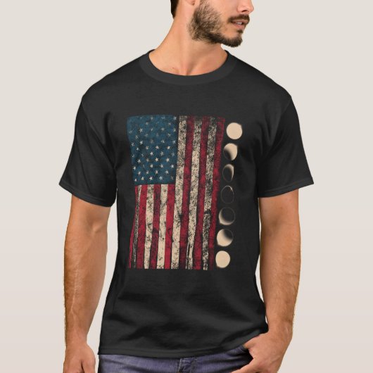 アメリカ大陸皆既日食の皆既の段階 アストロ Tシャツ (正面)