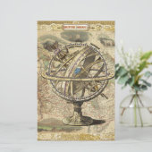 アメリカ大陸 古地図 極地 クマ コンパス 便箋 (スタンド正面)