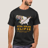アメリカ太陽のトータルEclipse O 2024アメリカ合衆国のマップ写真 Tシャツ (正面)