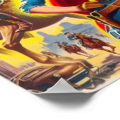 アメリカ女性のカーボーイのピンアップ ポスター (角)