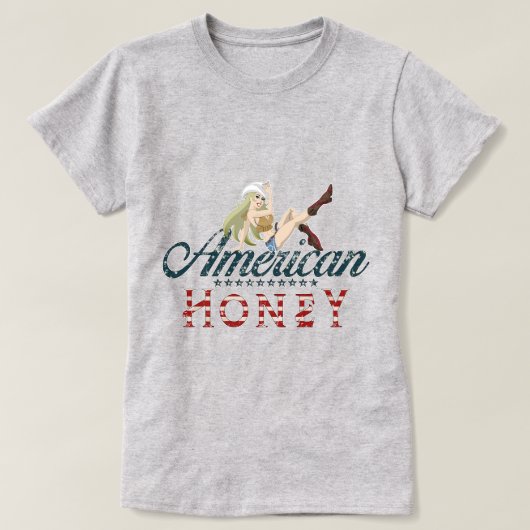 アメリカ女性のカーボーイ Tシャツ (デザイン正面)