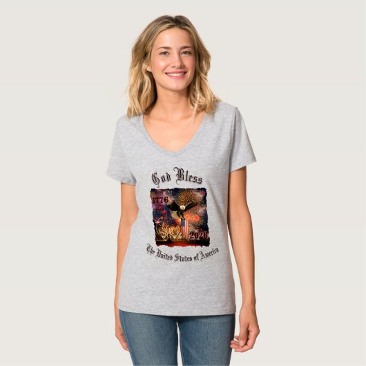 アメリカ女性の1776 - 2026 250周年記念 Tシャツ (正面フル)