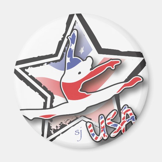 アメリカ女性体操 マグネット (正面)