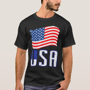 アメリカ女性男性愛国アメリカ国旗7月4日 Tシャツ