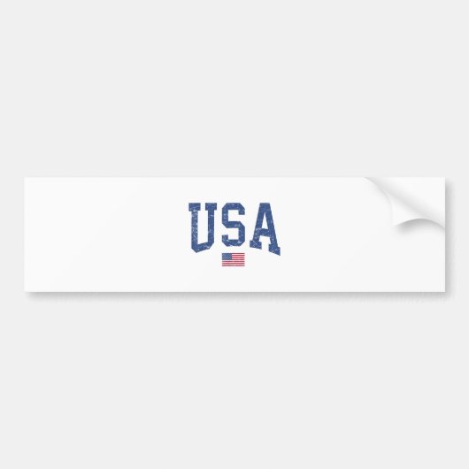 アメリカ女性男性愛国的なアメリカ国旗の距離 バンパーステッカー (正面)