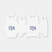 アメリカ女性男性愛国的なアメリカ国旗の距離 フェイバーボックス (折り畳みなし)