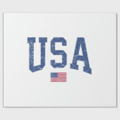 アメリカ女性男性愛国的なアメリカ国旗の距離 ラッピングペーパー (フラット)