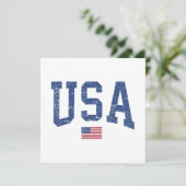 アメリカ女性男性愛国的なアメリカ国旗の距離 招待状 (スタンド正面)