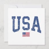 アメリカ女性男性愛国的なアメリカ国旗の距離 招待状 (裏面)
