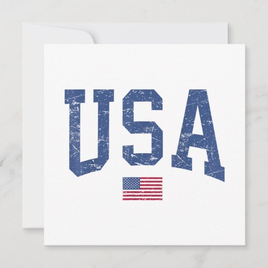 アメリカ女性男性愛国的なアメリカ国旗の距離 招待状 (正面)