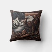 アメリカ威厳のある国旗にイーグルレリーフ、 浮き彫りのアートワーク クッション (裏面)
