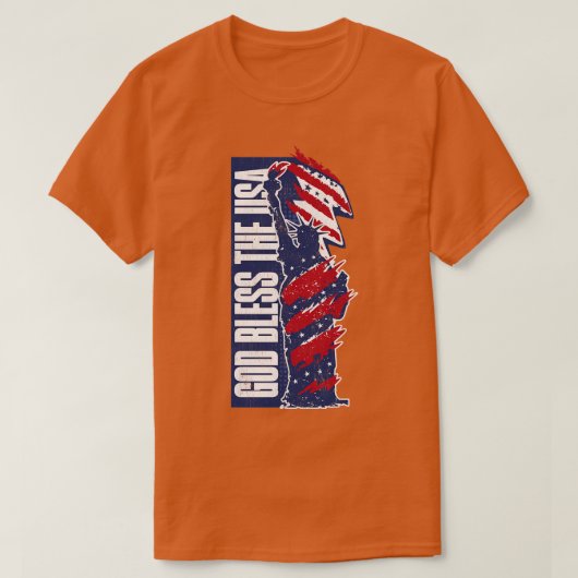 アメリカ婦人の自由を祝福する神 Tシャツ (デザイン正面)