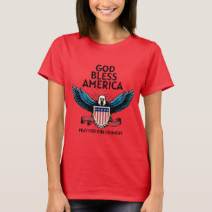アメリカ婦人のTシャツを祝福 Tシャツ