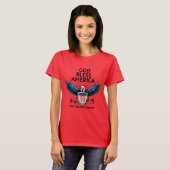 アメリカ婦人のTシャツを祝福 Tシャツ (正面フル)