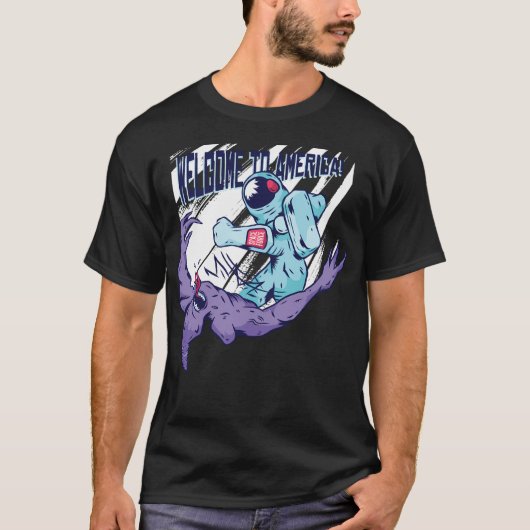 アメリカ宇宙飛行士へようこそ Tシャツ (正面)