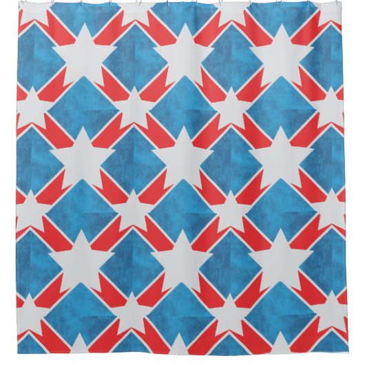 アメリカ家族愛国的な夏休み シャワーカーテン (正面)