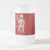 アメリカ少し失敗の爆竹のヴィンテージ フロストグラスビールジョッキ (正面左)