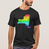 アメリカ州オブニューヨークレインボーゲイLGBTプライドM Tシャツ (正面)