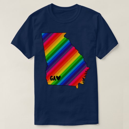 アメリカ州ジョージアRainbow Tシャツ (デザイン正面)