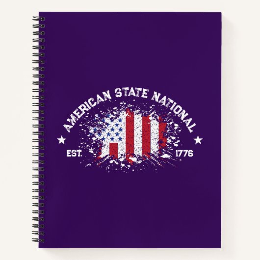 アメリカ州ナショナルスプラットEst 1776 ノートブック (正面)