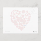 アメリカ州ハートモザイクテネシー赤 ポストカード (裏面)