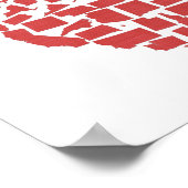 アメリカ州ハートモザイクバーモントレッド ポスター (角)