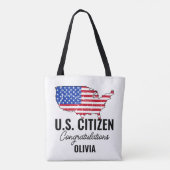 アメリカ市民になりました - アメリカ地図  トートバッグ (裏面)