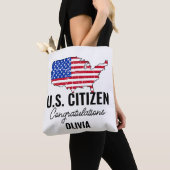 アメリカ市民になりました - アメリカ地図  トートバッグ (クローズアップ)